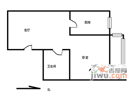 筑梦园1室1厅1卫67㎡户型图