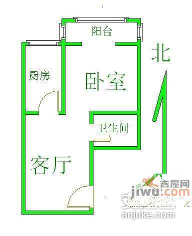 筑梦园1室1厅1卫67㎡户型图