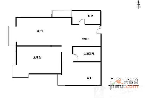 政怡家园2室2厅1卫136㎡户型图