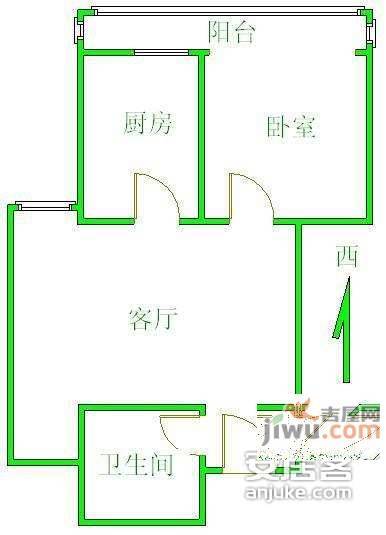 政怡家园1室1厅1卫67㎡户型图