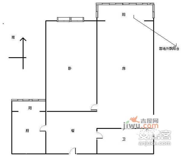 城市印象1室1厅1卫65㎡户型图