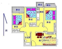 石榴园3室1厅1卫80㎡户型图