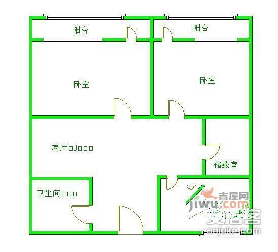 定安东里小区2室1厅1卫70㎡户型图