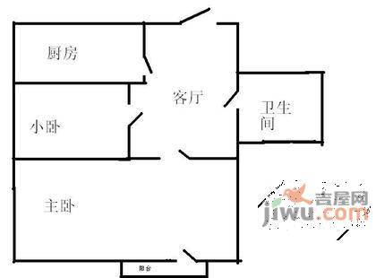 定安东里小区2室1厅1卫70㎡户型图