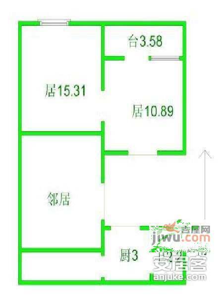 杏林苑2室1厅1卫71㎡户型图