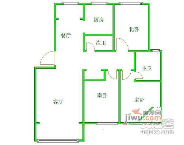 城南嘉园三期3室2厅2卫176㎡户型图