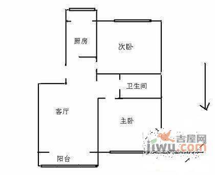 西马小区2室1厅1卫83㎡户型图