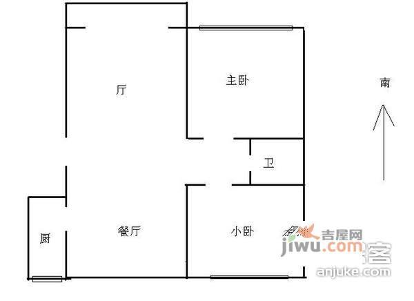 城南嘉园二期2室1厅1卫114㎡户型图