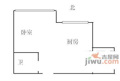 城南嘉园二期1室1厅1卫63㎡户型图