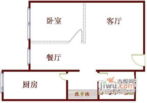 远洋自然1室1厅1卫84㎡户型图