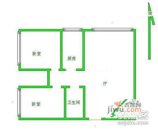 未来明珠家园2室1厅1卫117㎡户型图