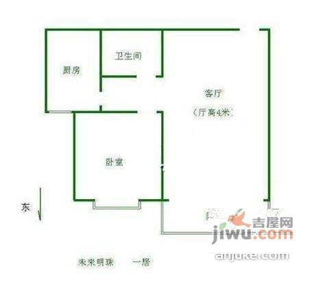 未来明珠家园1室1厅1卫70㎡户型图