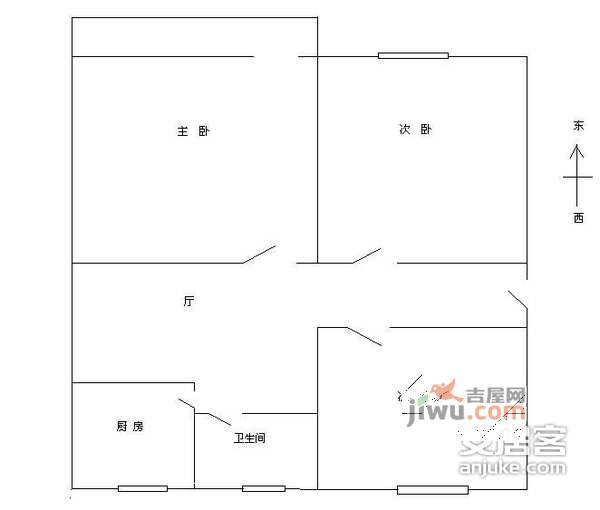 西木樨园3室1厅1卫户型图