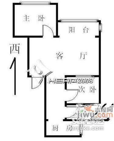 珠江骏景南区2室1厅1卫114㎡户型图