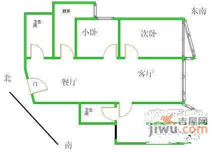 珠江骏景南区3室2厅2卫117㎡户型图