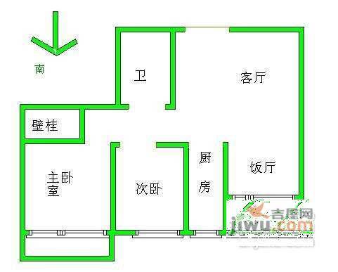 正阳北里2室1厅1卫84㎡户型图