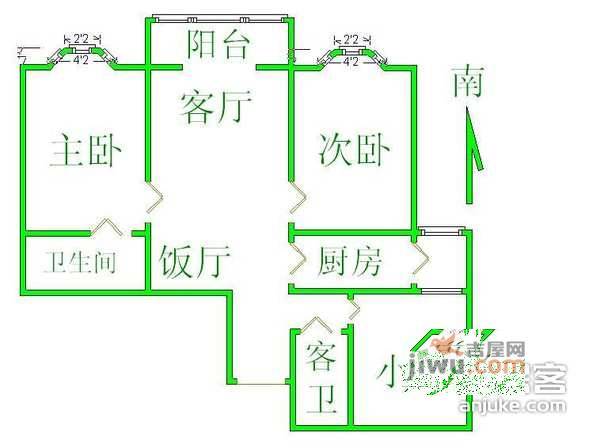 首座绿洲3室2厅2卫142㎡户型图