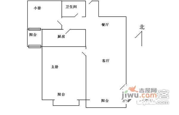 首座绿洲2室2厅1卫115㎡户型图