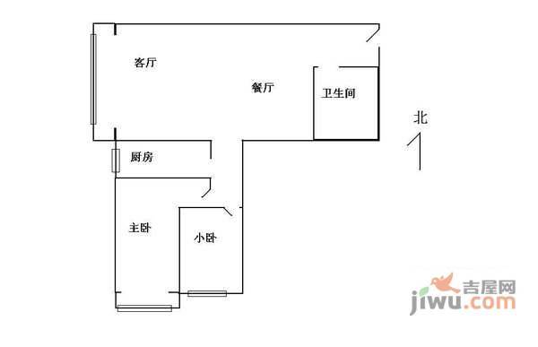 首座绿洲2室2厅1卫115㎡户型图