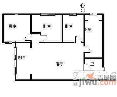 南珠苑3室1厅1卫112㎡户型图