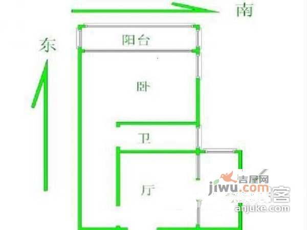 东丽温泉家园1室1厅1卫68㎡户型图