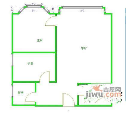 盛今大厦2室2厅1卫103㎡户型图