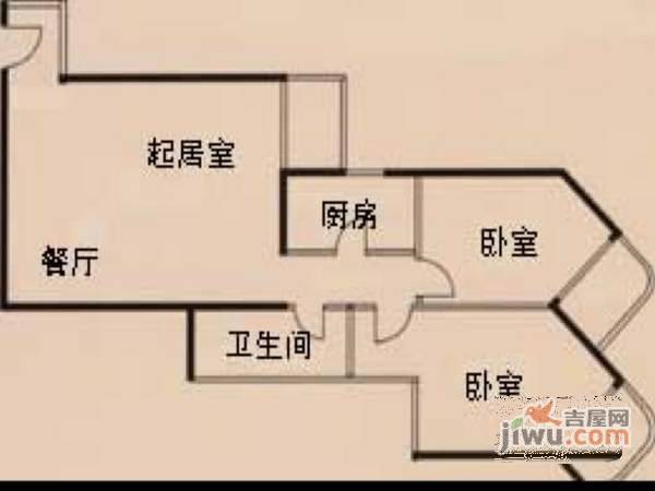 盛今大厦2室2厅1卫103㎡户型图