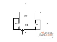 橙色年代1室1厅1卫83㎡户型图