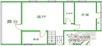 橙色年代2室1厅1卫98㎡户型图
