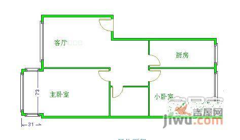 丰泽居2室2厅1卫86㎡户型图