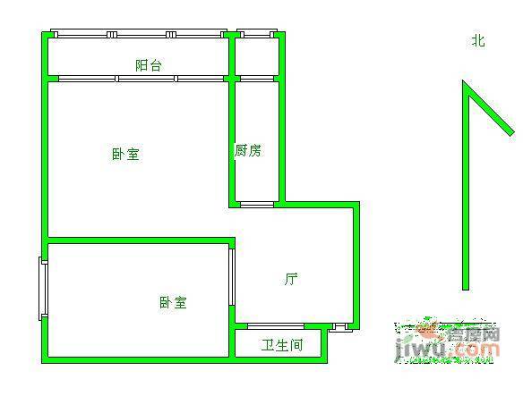 保利欣苑2室1厅1卫90㎡户型图