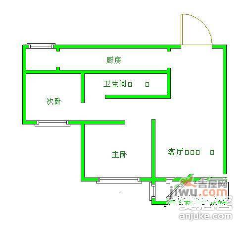 保利欣苑2室1厅1卫90㎡户型图