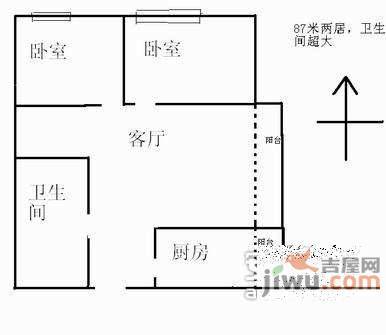 莲怡园一区2室1厅1卫100㎡户型图