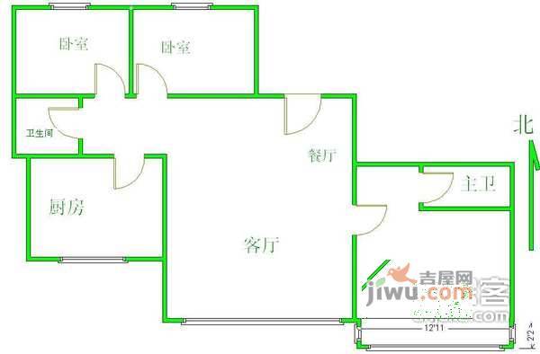 茗筑大厦3室2厅2卫155㎡户型图