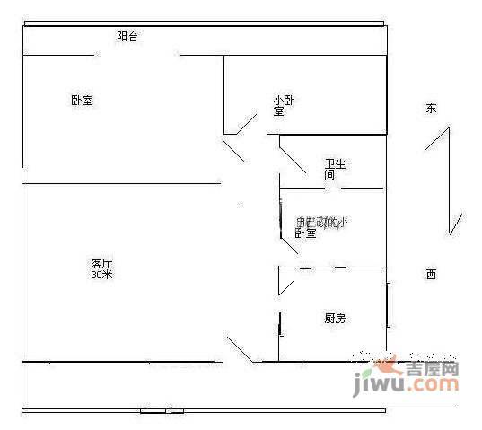 祥瑞苑2室1厅1卫户型图