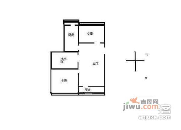 京华苑2室1厅1卫108㎡户型图