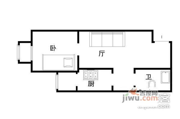 正怡家园2室1厅1卫户型图