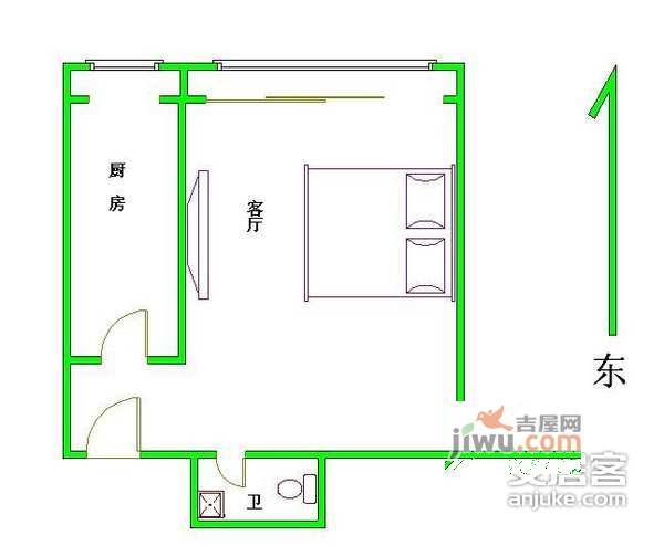 方庄南口东铁匠营1室0厅1卫户型图