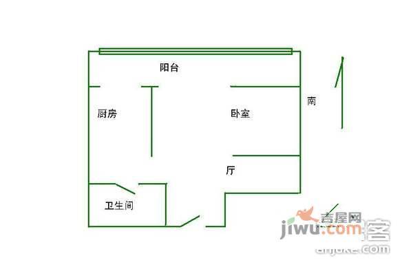 芳泽园1室0厅1卫户型图