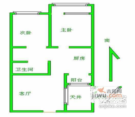 日新家园2室1厅1卫70㎡户型图