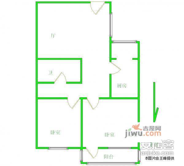 日新家园2室1厅1卫70㎡户型图