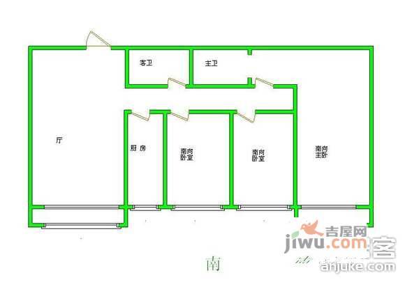 龙珠公寓3室2厅2卫168㎡户型图