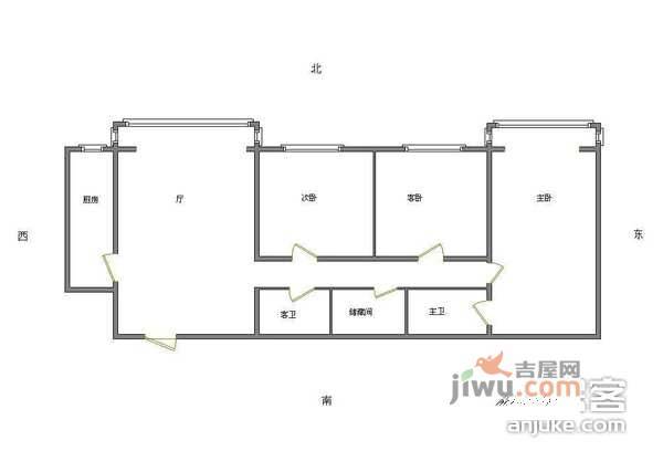 龙珠公寓3室2厅2卫168㎡户型图