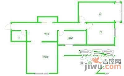 刘家窑东里3室1厅1卫127㎡户型图