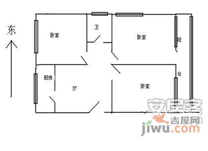 芳群园二区3室1厅1卫120㎡户型图