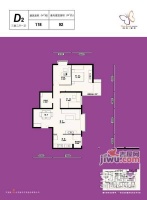 紫芳园3室2厅1卫166㎡户型图