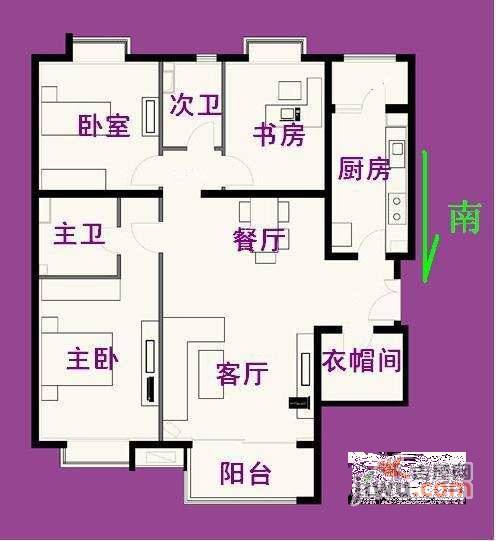 紫芳园3室2厅2卫204㎡户型图