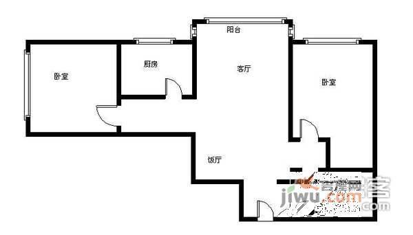 方安苑小区2室1厅1卫160㎡户型图