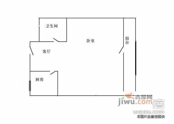 芳群园一区1室1厅1卫56㎡户型图