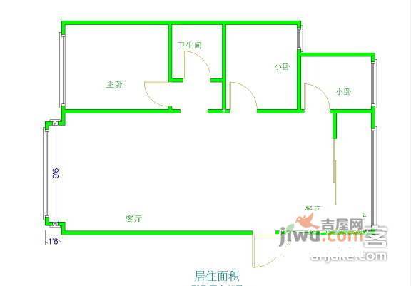 碧波园3室2厅1卫130㎡户型图